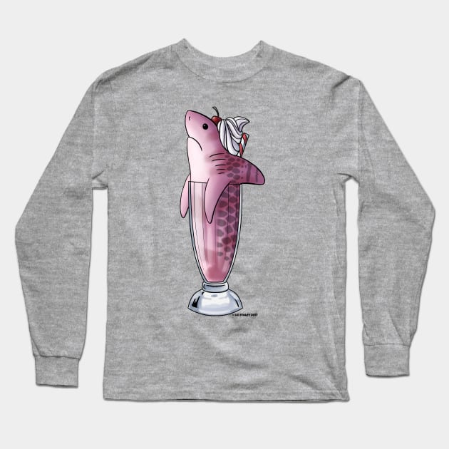 Strawberry Cheesecake Tiger Milkshark Long Sleeve T-Shirt by lizstaley